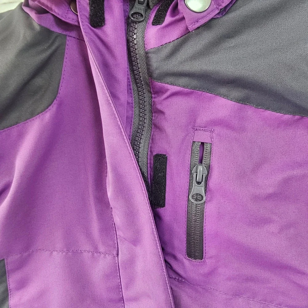 Iceburg Outerwear Toddler 2T Purple‎ Black Hooded Winter Jacket Ski Coat Fleece